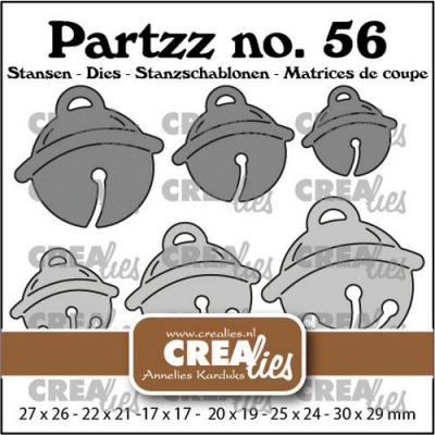 Crealies CLPartzz56 Stanzschablonen - Weihnachtsglocken